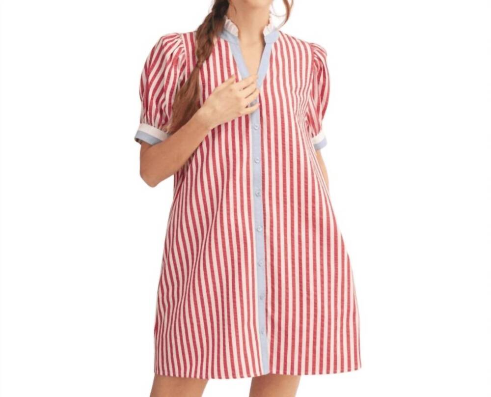 NEW JODIFL striped shift dress in red